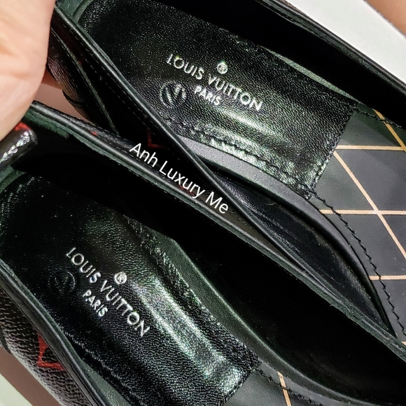 Louis Vuitton BLACK RED MONOGRAM REVIVAL BALLERINA - Picture 5 of 9